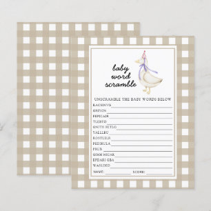 Papier Oie idiote - Jeu de mots mêlés pour bébé
