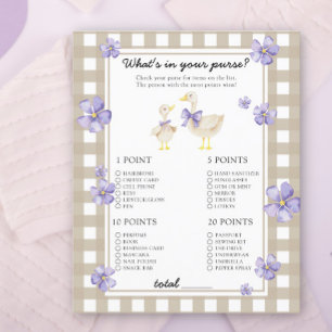 Papier Oie - Qu'y a-t-il dans votre jeu de baby shower à