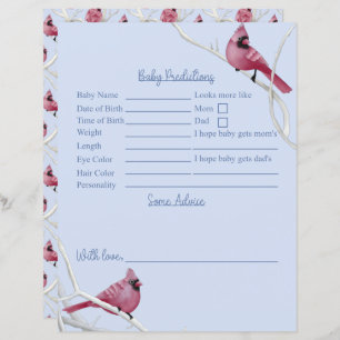 Papier Oiseaux D'Hiver Prédictions Et Conseils Baby showe