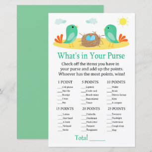 Papier Oiseaux et nid Qu'y a-t-il dans votre sac à main j