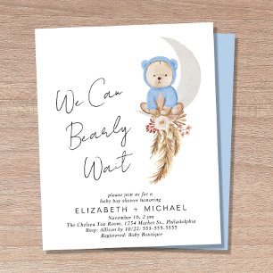 Papier On Peut Attendre Bébé Garçon Couples Invitation do