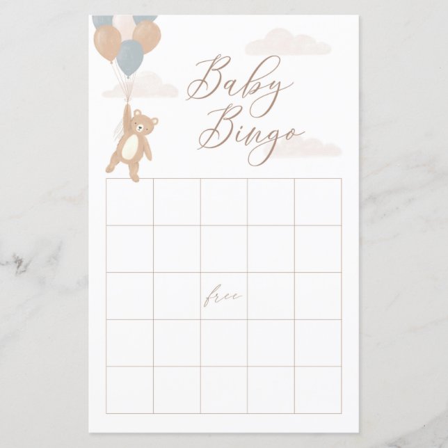 Papier On Peut Attendre Le Jeu De Baby shower De Bingo Ga (Devant)