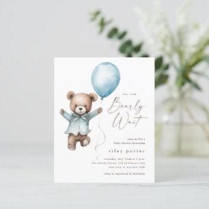 Papier On Peut Attendre Teddy Bear Boys Baby shower