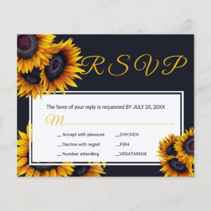 Papier Options de repas de mariage au tournesol à budget 