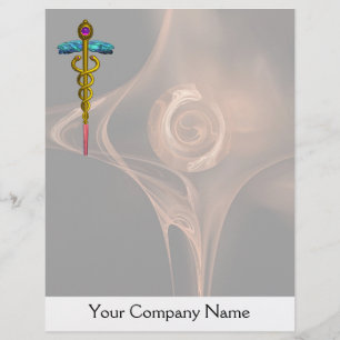 Papier OR CADUCUS SYMBOLE MÉDICALE, Rose fractal Brown