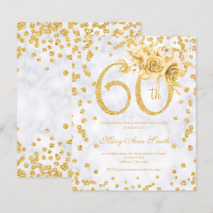 Papier Or Floral 60e anniversaire Glam Marble