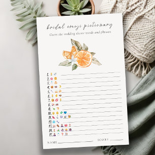 Papier Orange Boho Fête des mariées Emoji Pictionary Jeu