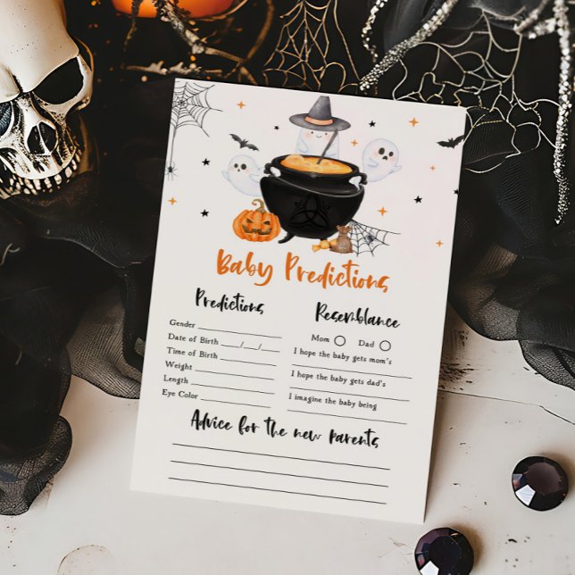 Papier Orange Ghost Baby est en train de brasser Baby Pre (Baby is Brewing Baby Shower Baby Predictions Game)