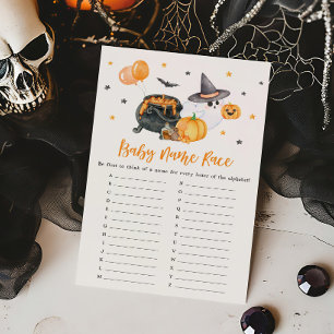 Papier Orange Little Boo Baby shower Baby Name Race Jeu