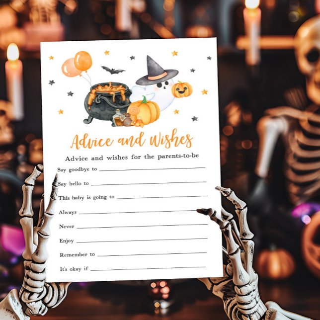 Papier Orange Little Boo Ghost Conseils et souhaits jeu (Ghost Halloween Baby Shower Advice and Wishes Game)