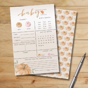 Papier Orange Little Citrouille Automne Baby Prediction J