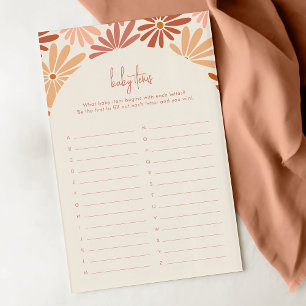 Papier Orange & rose Retro Floral Super Baby Items Jeu