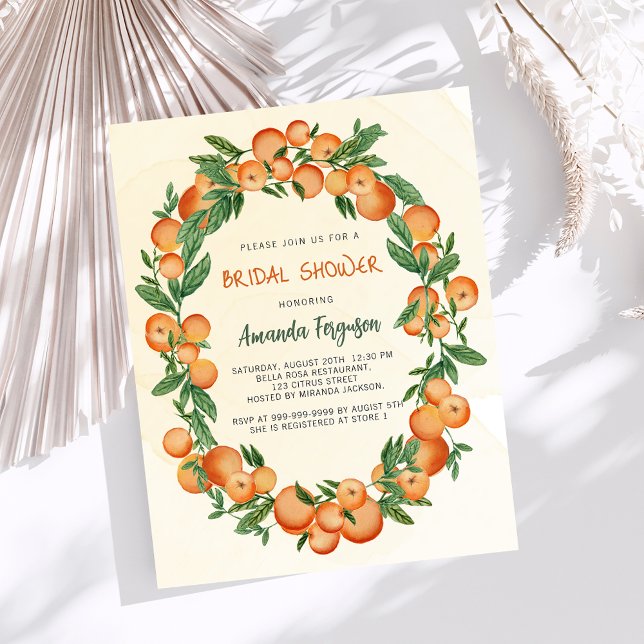 Papier Oranges agrumes budget nuptiale invitation à la do (Créateur téléchargé)