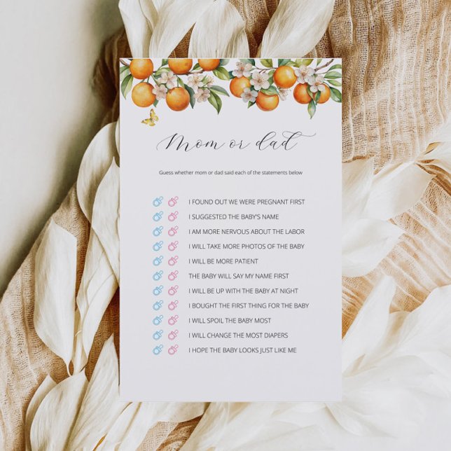 Papier Oranges Citrus Maman Ou Papa Baby shower Jeu (Créateur téléchargé)