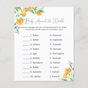 Papier Oranges de Citrus - Jeu de Baby shower