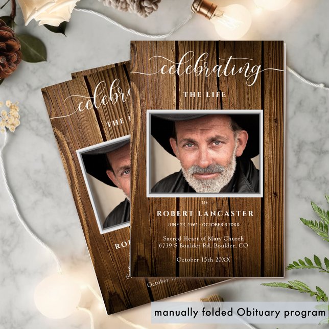 Papier Ordre funéraire, Rustic Memorial Program (Créateur téléchargé)