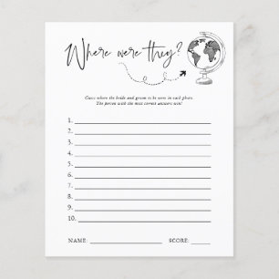 Papier Où étaient-elles   Jeu de Baby Shower