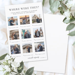 Papier Où étaient-ils Jeu de Baby Shower de Mariage