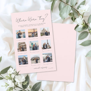 Papier Où étaient-ils jeu de Baby Shower Rose pour la mar