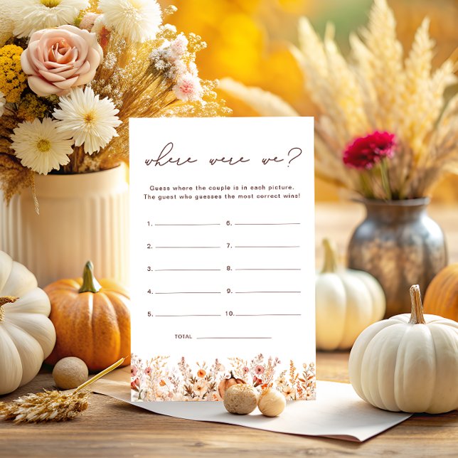 Papier Où Étions-Nous Boho Fall Citrouille Fête des marié (Créateur téléchargé)