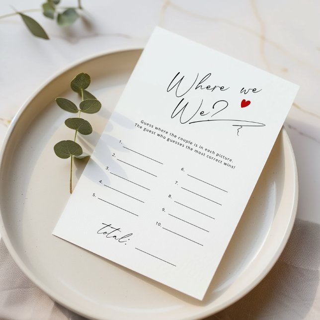 Papier Où étions-nous Simple script nuptiale jeu de douch (Créateur téléchargé)