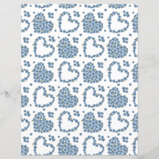 Papier Oublie-moi pas le champ de fleurs avec les coeurs