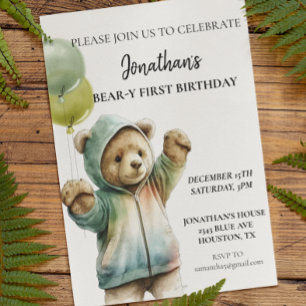 Papier Ours 1er Premier Anniversaire Adorable Ours