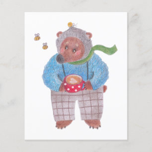 Papier Ours, abeilles et cappuccino