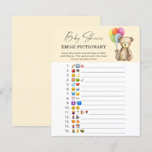 Papier Ours avec ballons \ Emoji jeu pictionnaire