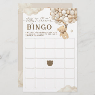 Papier Ours avec ballons Jeu de Baby shower neutre
