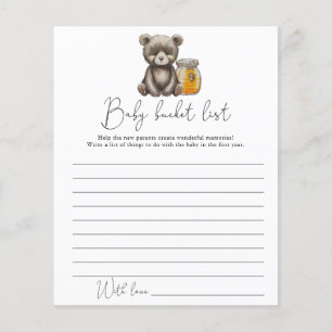 Papier Ours avec pot de miel - Liste de choses à faire po