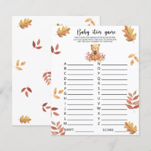 Papier Ours d'automne - Jeu d'article pour bébé. Jeu de B