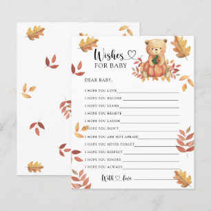 Papier Ours d'automne - Jeu de fête Vœux pour bébé
