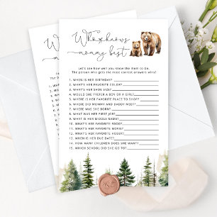 Papier Ours de forêt Qui connaît maman meilleur jeu de ba
