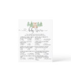 Ours des bois Bébé trivia jeu de baby shower