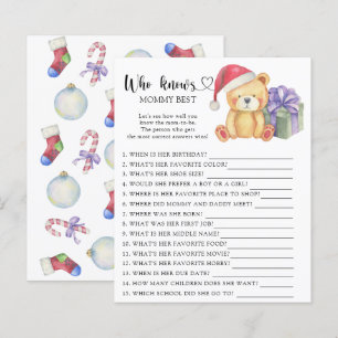 Papier Ours en peluche de Noël - Qui connaît maman mieux