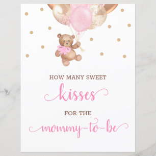 Papier Ours en peluche Devinez combien de bisous Signe Ba
