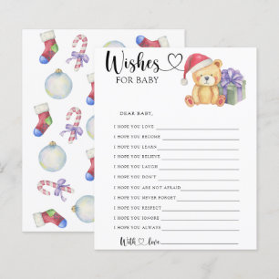 Papier Ours en peluche d'hiver - Jeu de fête voeux pour