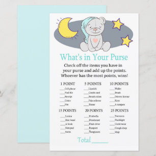 Papier Ours en peluche Qu'y a-t-il dans votre sac à main