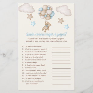 Papier Ours et ballons bleus jeu qui rencontre papa