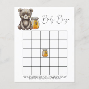 Papier Ours et miel - Baby shower jeu de bingo