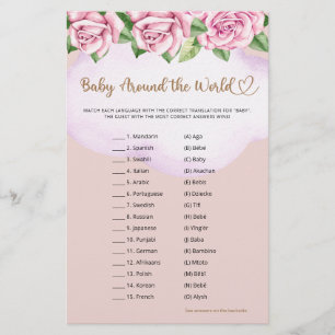 Papier Ours fille baby shower bébé autour du monde