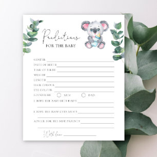 Papier Ours koala - prédictions et souhaits pour bébé