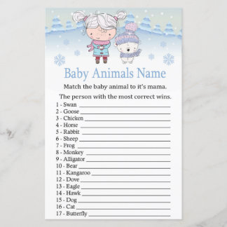 Papier ours polaire Bébé Animaux Nom baby shower de jeu