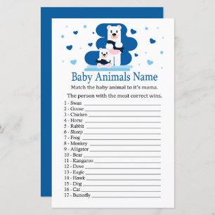 Papier Ours polaire Bébé Animaux Nom Jeu