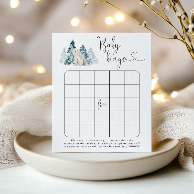 Papier ours polaire d'hiver Baby jeu de bingo (Créateur téléchargé)