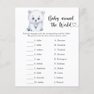 Papier Ours polaire d'hiver - Bébé autour du monde jeu