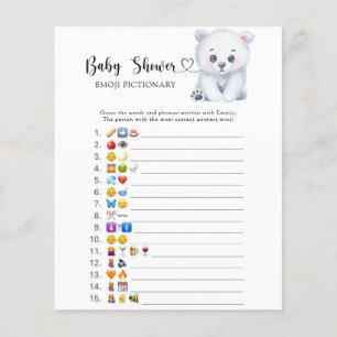 Papier Ours polaire d'hiver - jeu de pictionary emoji