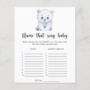 Papier Ours polaire d'hiver - Nom que Baby Song