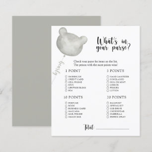 Papier Ours Que contient votre sac jeu de baby shower